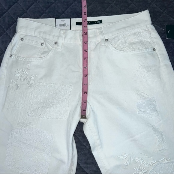 Lauren Ralph Lauren Girlfriend Jeans Women’s 8 Patchwork Embroidered Boyfriend - Picture 8 of 12